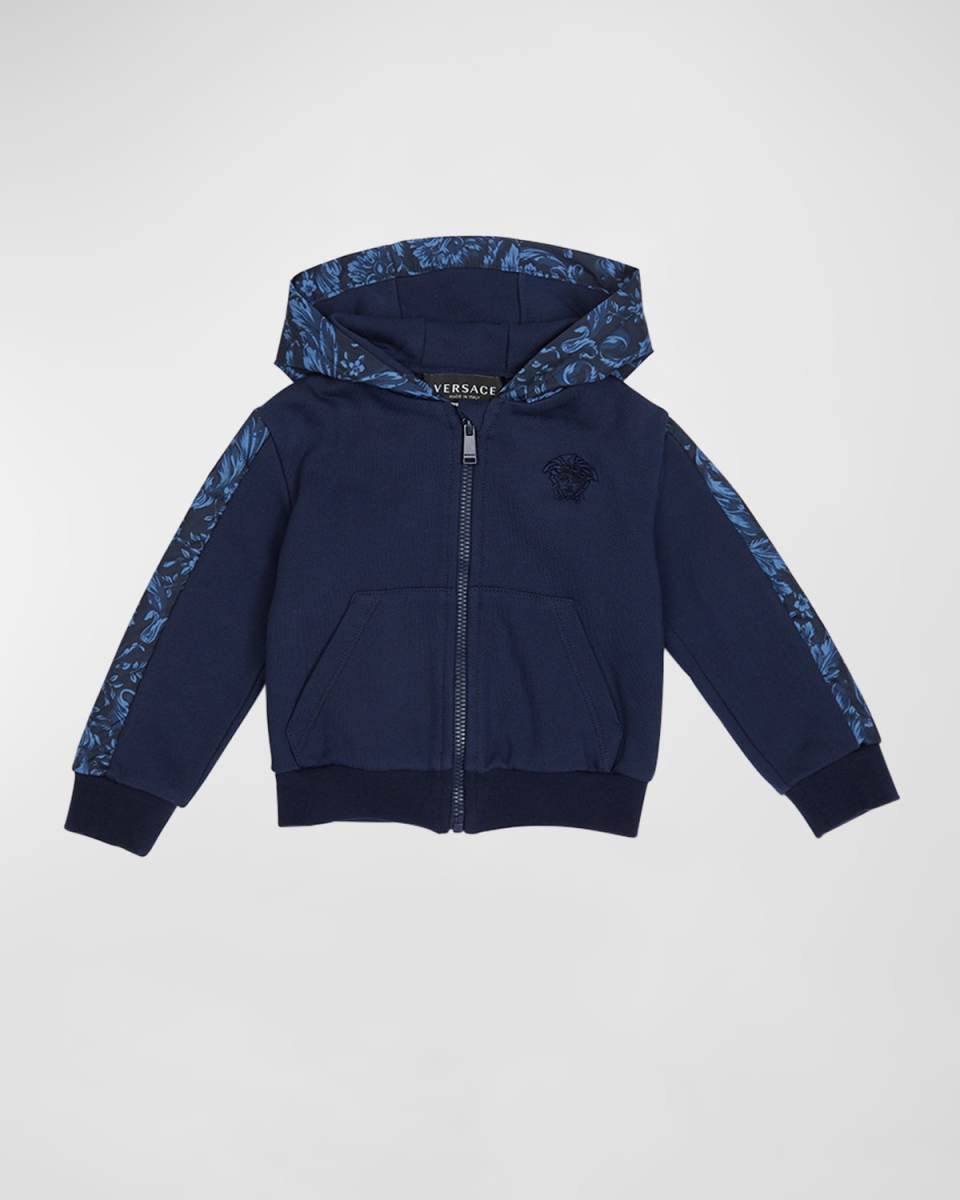 Boy's Barocco-Print Zip-Up Hoodie, Size 12M-